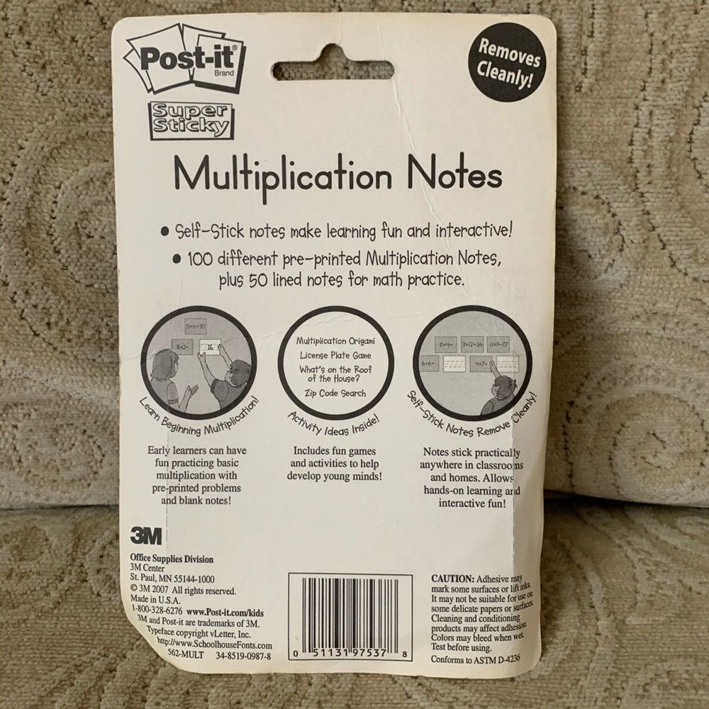 Post-it Multiplication Notes Level 1 - Picture 2 of 2